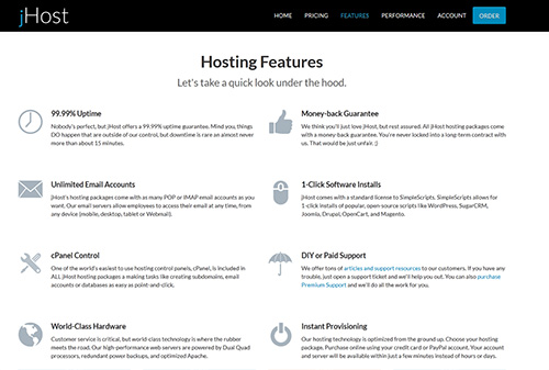 Website Hosting Features | jHost